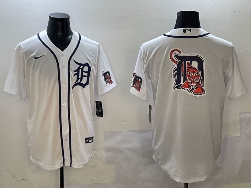 Men Detroit Tigers Blank White Game 2025 Nike MLB Jersey style 3